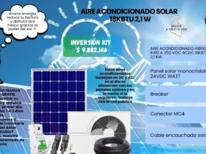 AIRE ACONDICIONADO HIBRIDO R410 A 350 VOC ACDC 18KBTU 2,1 KW ALLYCE 1 AÑO DE GARANTIA
