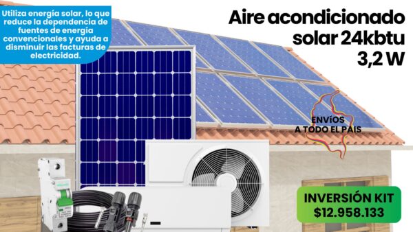 AIRE ACONDICIONADO HIBRIDO R410 350 VOC 220 VAC ACDC 24 BKBTU 3,2 KW ALLYCE 1 AÑO DE GARANTIA