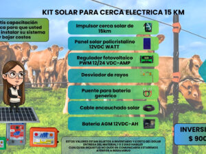 KIT SOLAR PARA CERCA ELECTRICA 15KM