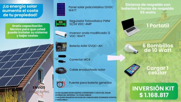 KIT SISTEMA DE VIVIENDA 55WATT